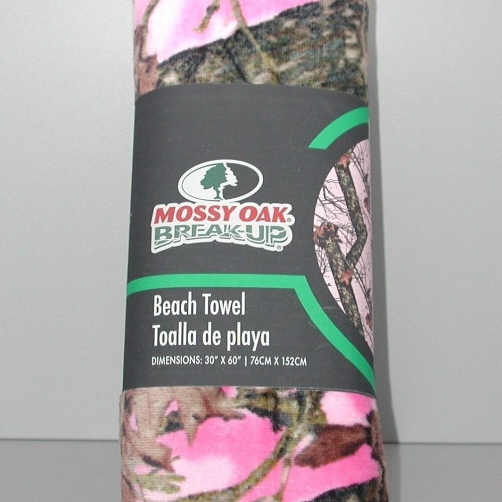 Pink Mossy Oak Camo Beach Towel